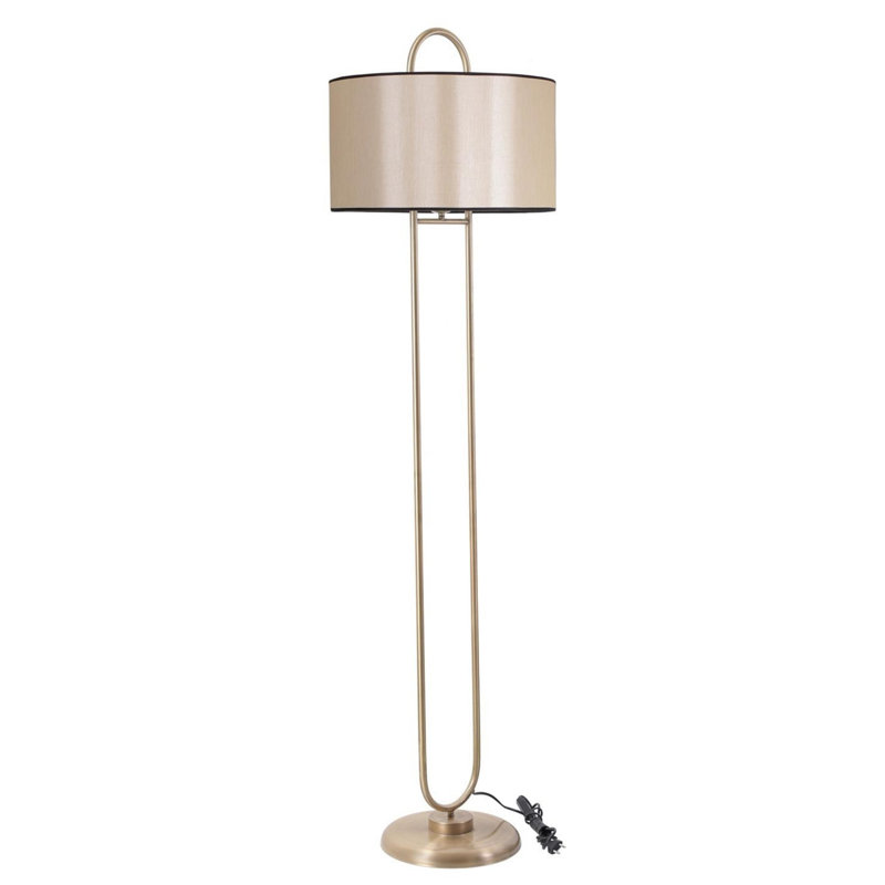 Lampe sur pied Luro Elegant, couleur crème, 67,0 pouces de hauteur | Fabrication 100% métal, diamètre de l'abat-jour 17,7 po et hauteur de l'abat-jour 9,4 po | Douille E27 (60 W maximum) | Revêtement stylé élégant, parfait pour le salon et la chambre à coucher