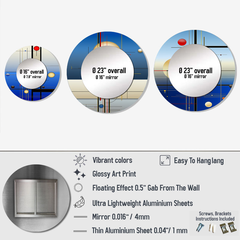 Evaro Metal Round Mirror