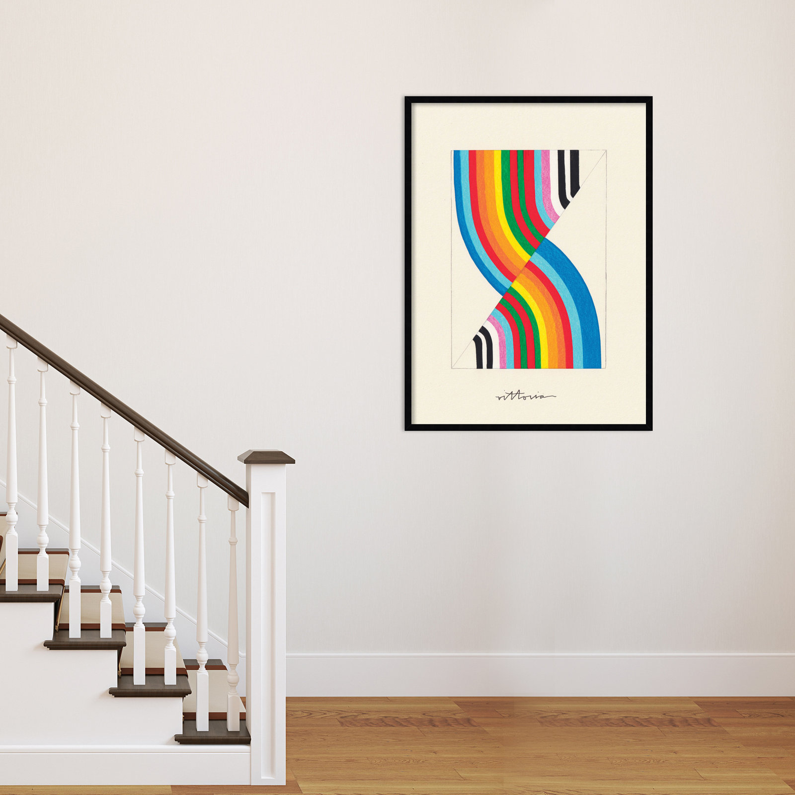 Olav "It's Always an Almost" Print, Black Framed, 19" W x 25" H x 1" D