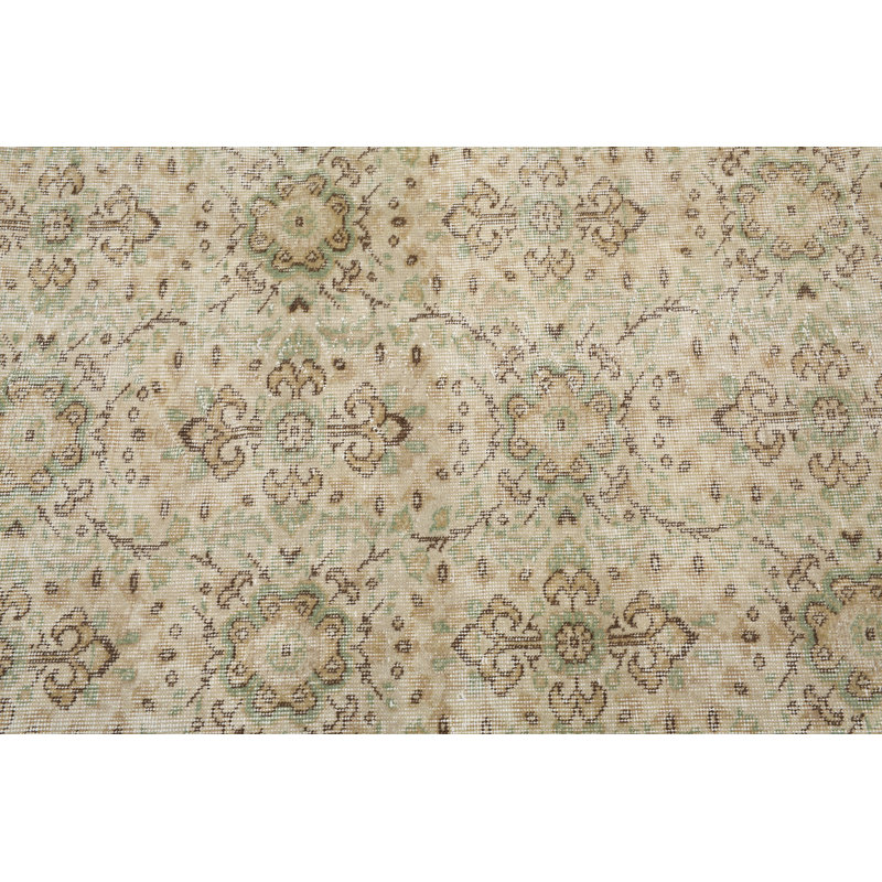 1.4 x 3.6 Ft Vintage Wool Patchwork Runner, Beige Rug