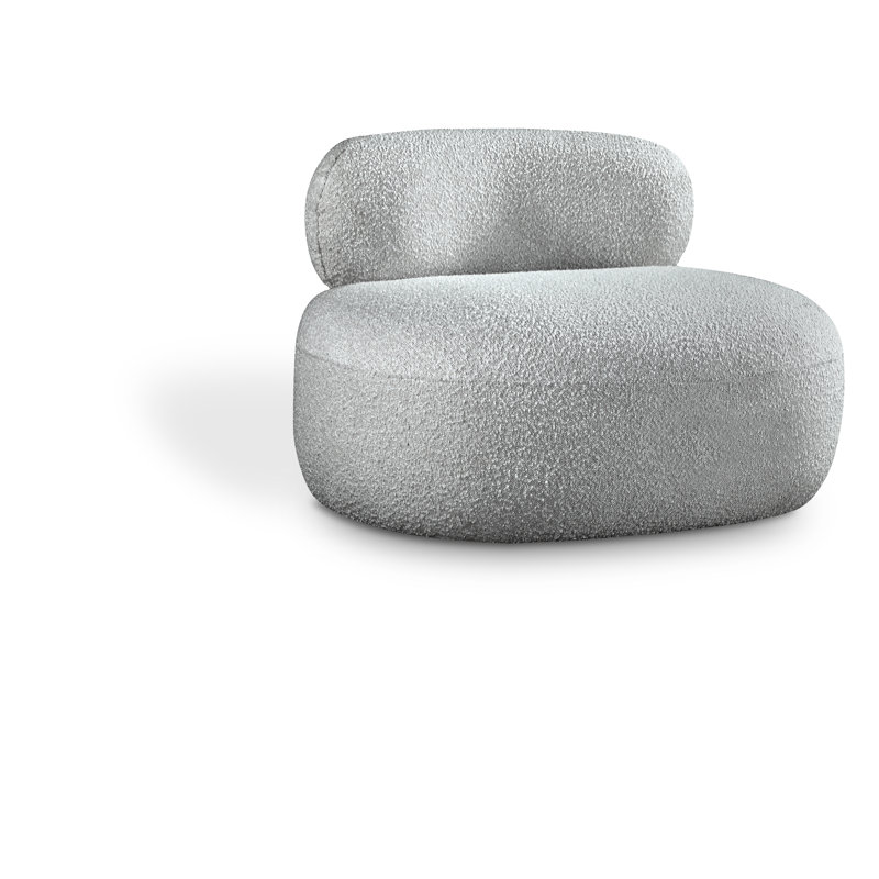 Chaise d'appoint Ishi CAL117, Tissu gris bouclé