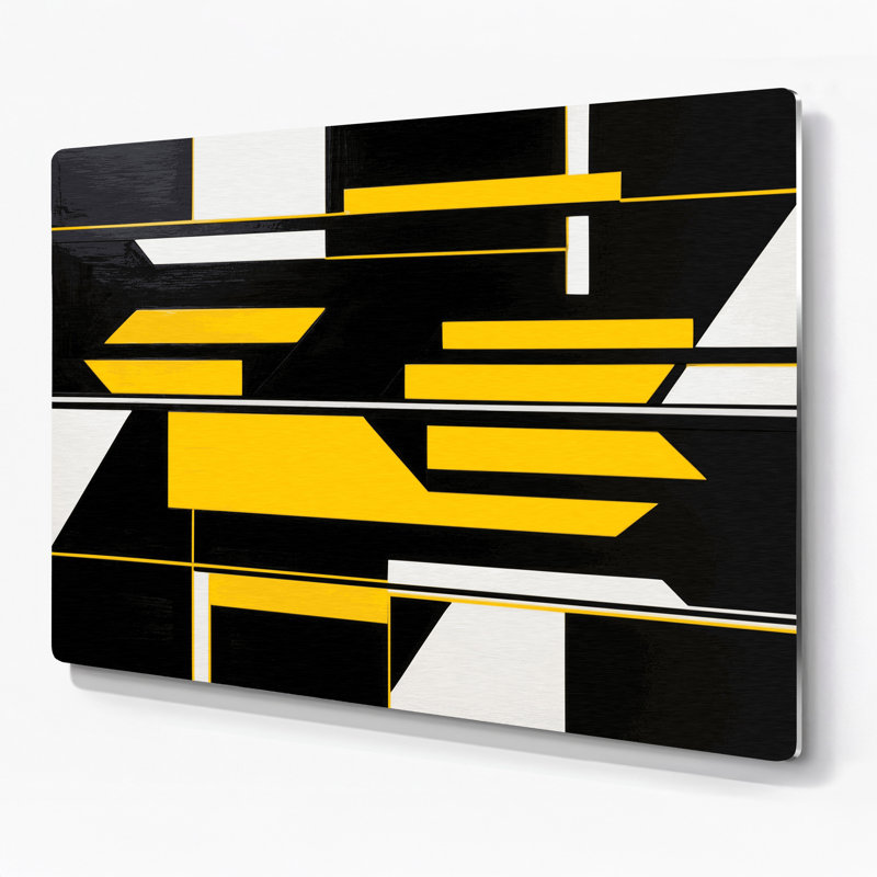 Art mural en métal noir Hard Edge 52, H 16 po x l 20 po