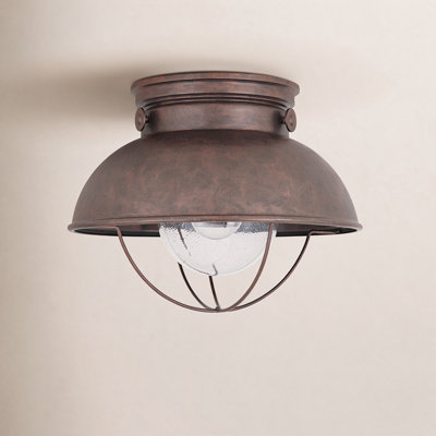 Audrey Seeded Bell Outdoor Semi-Flush Mount