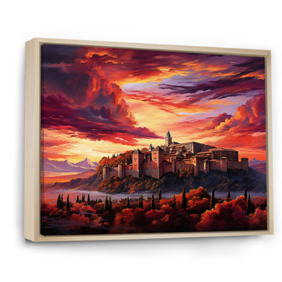 Spain Sunset Over The Alhambra I - Landscapes Canvas Art Print