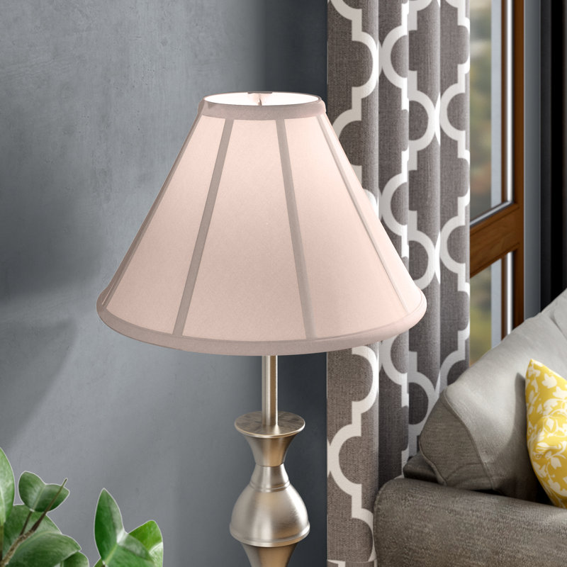 Abat-jour Linen Empire (Araignée), Blanc / Blanc cassé, H 12,5 po x l 20 po x P 20 po