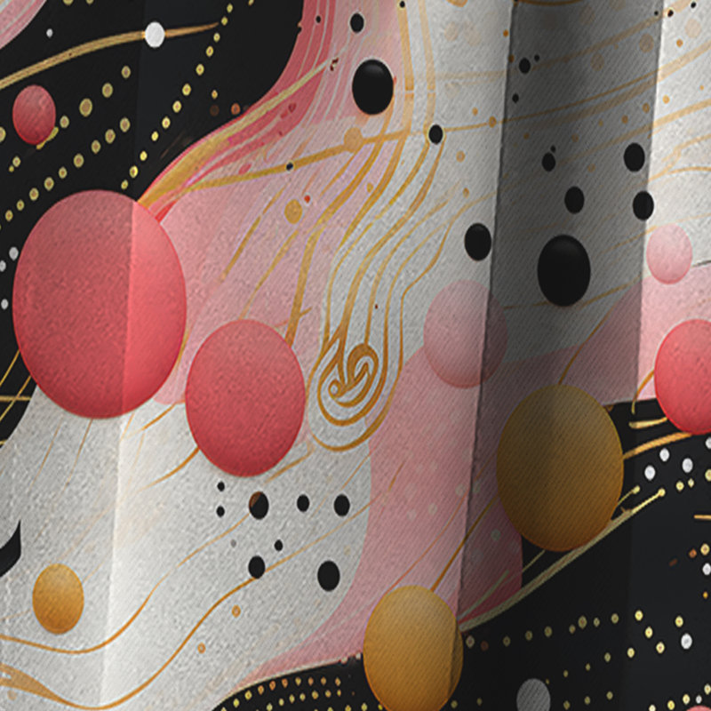 Popart Dynamic Doodle Dots II - Rideau abstrait - Rideau occultant - 1 panneaux, L 52 po x L 108 po