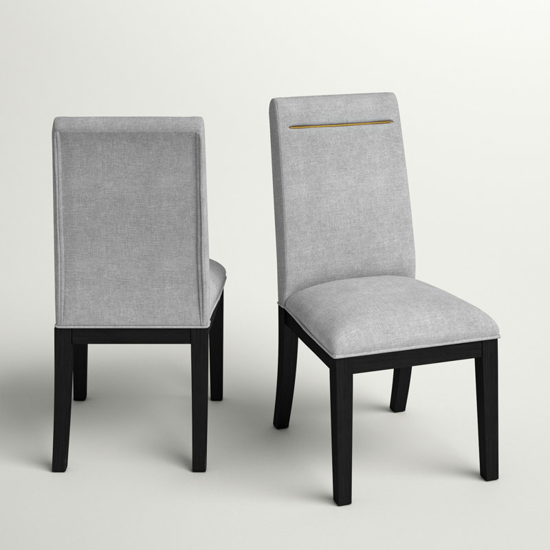 Donny 18'' H Upholstered Acacia Side Chair, Gray