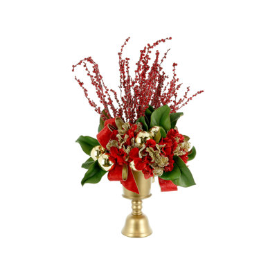 Holiday Arrangement With Hydrangeas And Berries