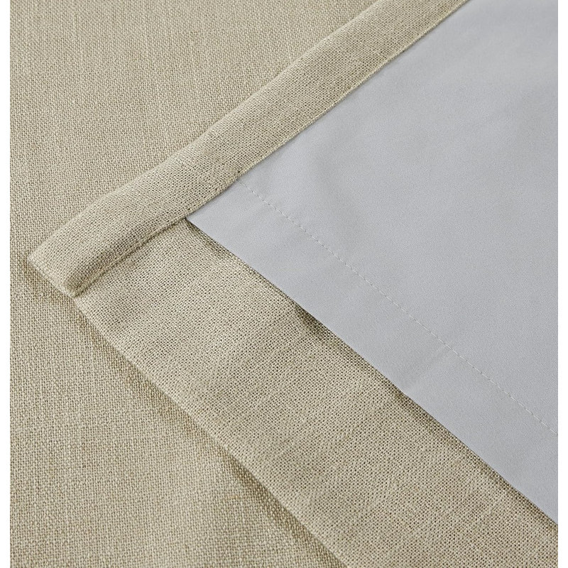 Full Blackout Curtains Linen Blended Room Darkening Window Curtains, 40" W x 102" L, Sand