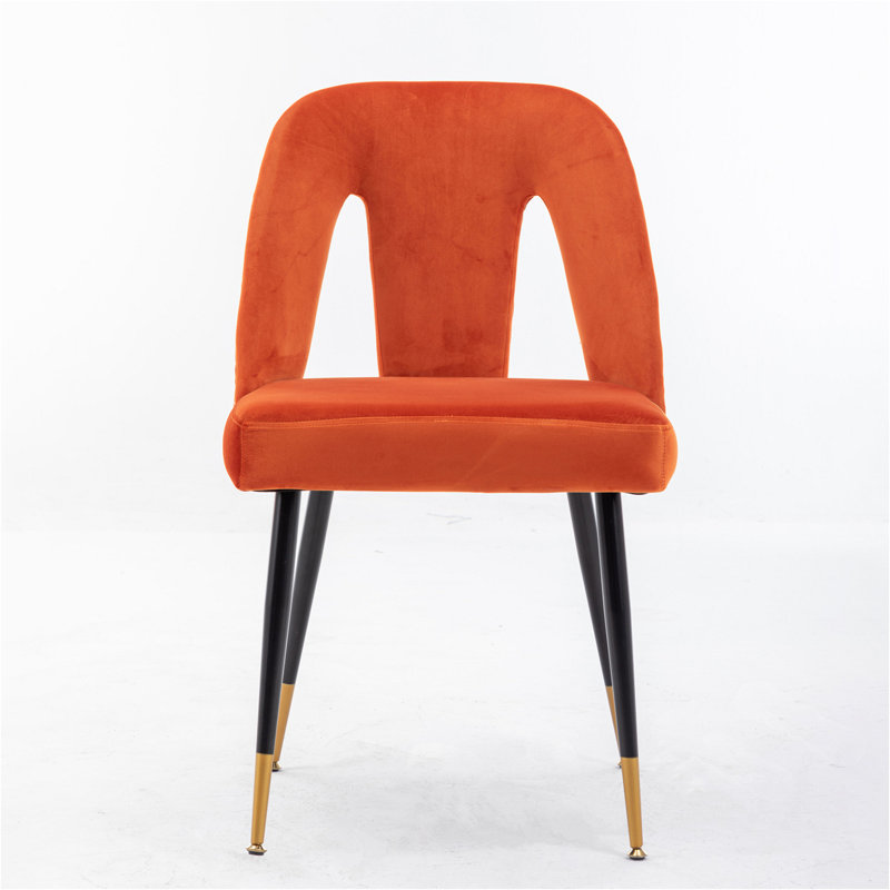 Hecht Fabric Upholstered Dining Chairs, Orange