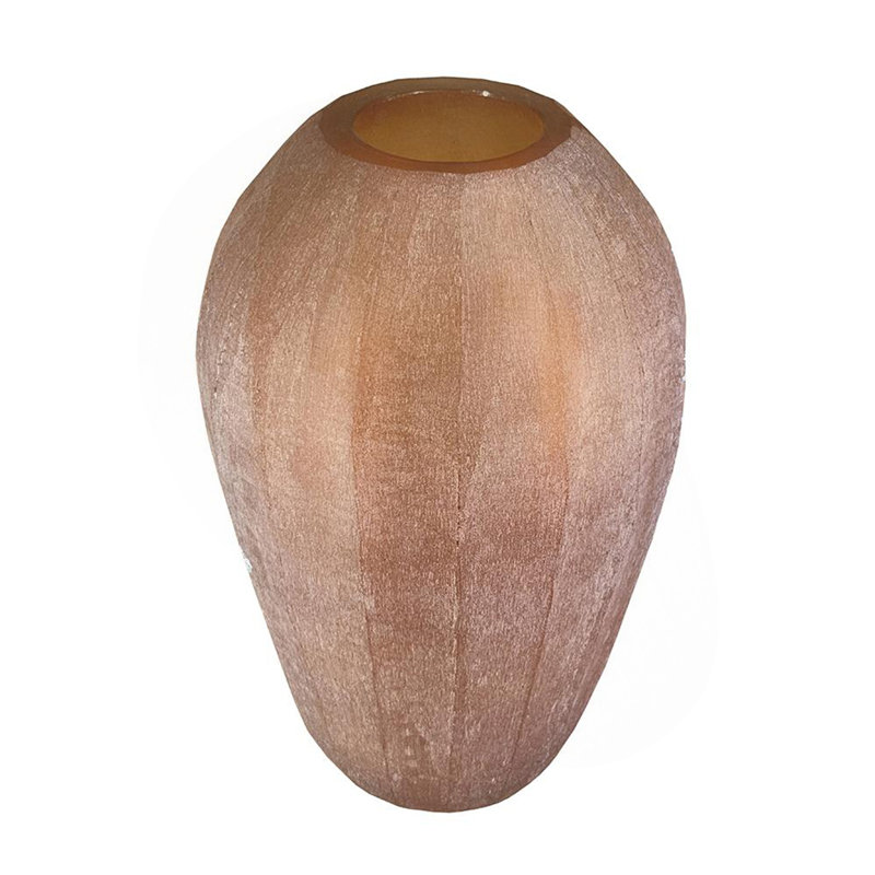 D8x13,5 "Vase en verre décoratif, terre cuite