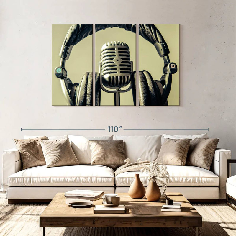 Abarca Microphone And Headphone, 48" H x 74" W