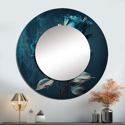 Grand miroir mural Qwenton Rose Blue and White II