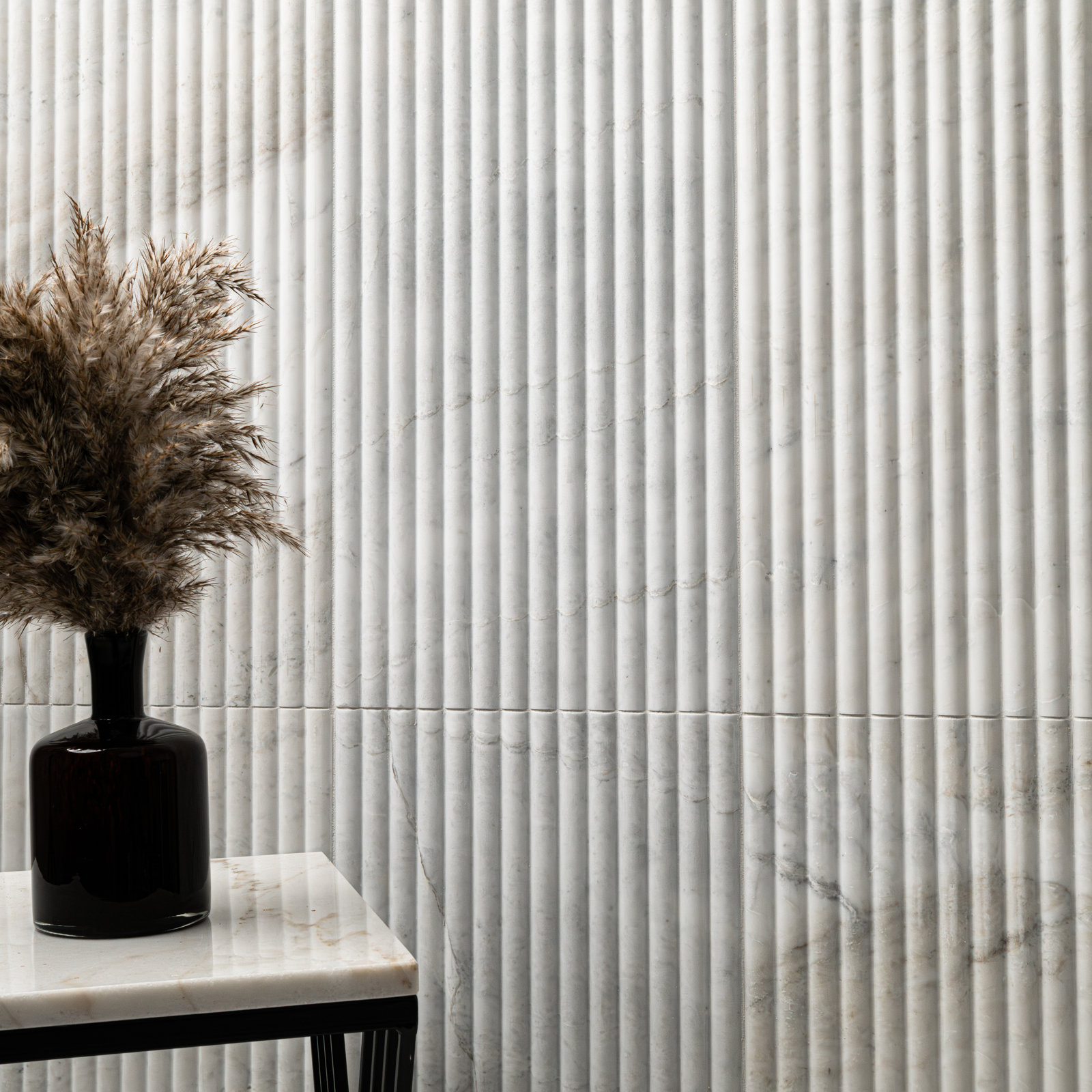 Stratos 12" x 24" Marble Wall Tile, Castella de Blanc