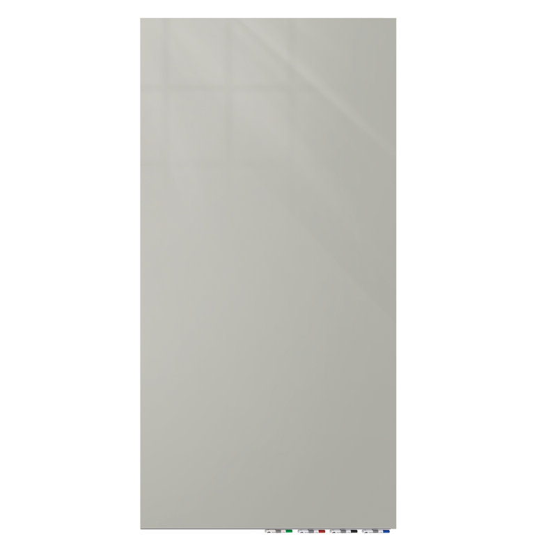Tableau magnétique mural en verre Aria, Gris, H 72 po x l 48 po