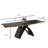 63''-94.5'' Extendable Rectangular Sintered Stone Dining Table Steel Legs, Black Modern Dining Table with Adjustable Foot Pads Seat 6-8
