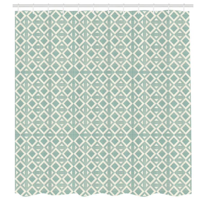 George Oliver Abstract Shower Curtain Retro Triangle Pattern, 70"H x 69"W