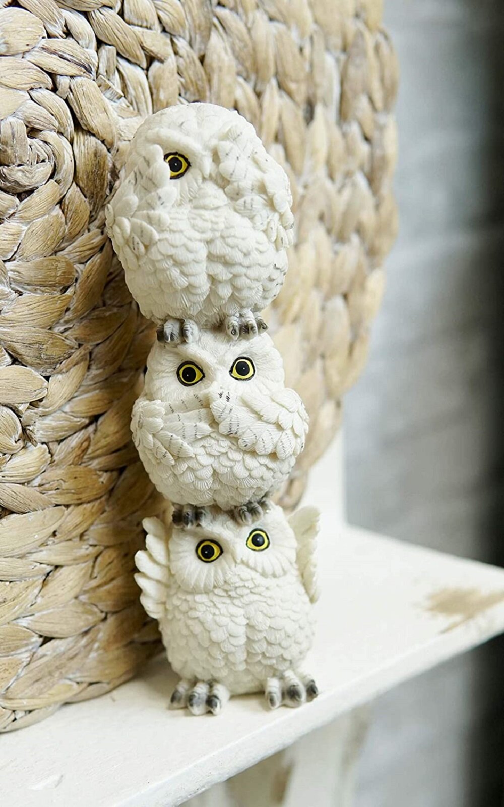 Ebros Stacked See Hear Speak No Evil Wise Acrobatic Fat Owls Figurine Decor  Wisdom Of The Woods Totem Pole Nocturnal Great Horned Owl Bird Themed