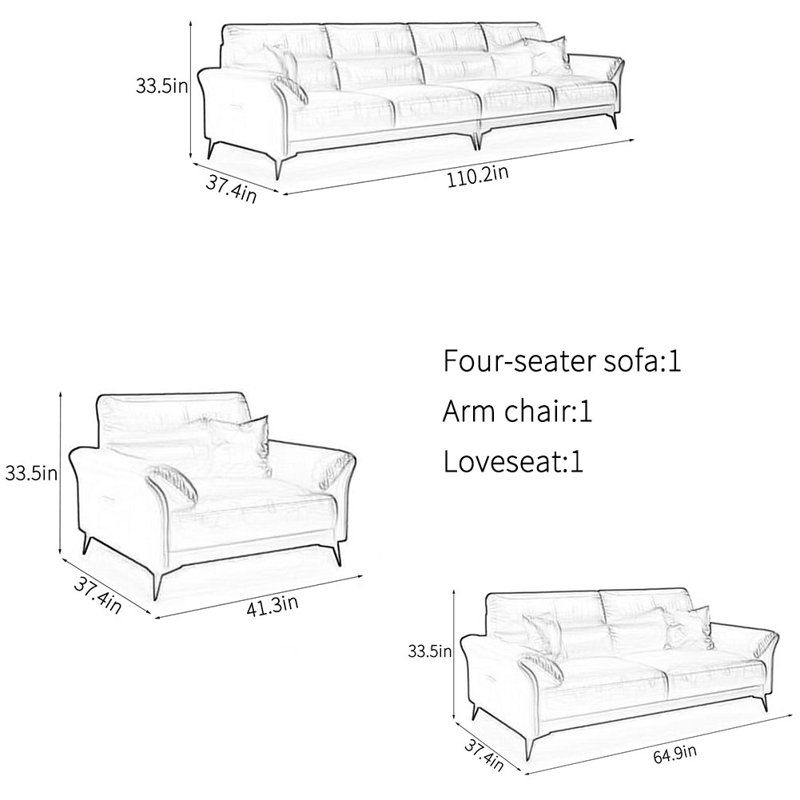 Simple light luxury business office sofa set