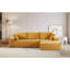 Canapé modulaire convertible, confortable à 4 places en velours côtelé doux jaune gingembre, canapé-lit avec rembourrage en mousse complète, pour des espaces de vie flexibles, orienté vers la droite, aucune zone de canapé en velours côtelé ne nécessitant d'assemblage,-54941314-54941313