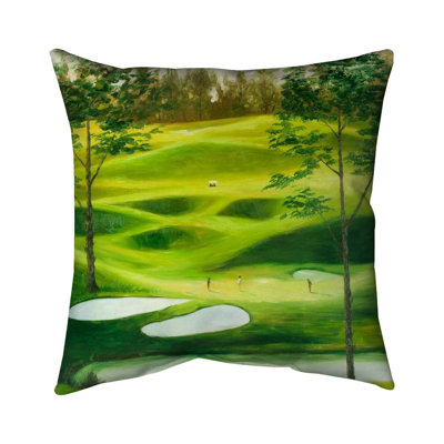 Big golf course - 18"x18" Outdoors Throw pillow - Spun poly - Print on demand