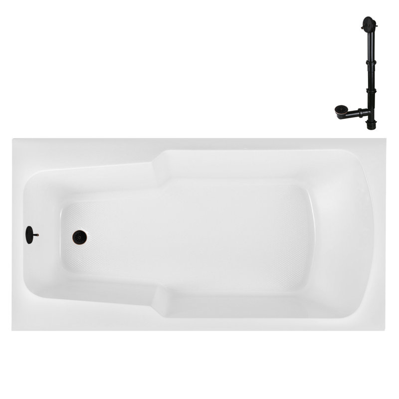 72'' x 36'' Acrylic Soaking Drop-In Bathtub, Drain Included, Matte Oil Rubbed Bronze