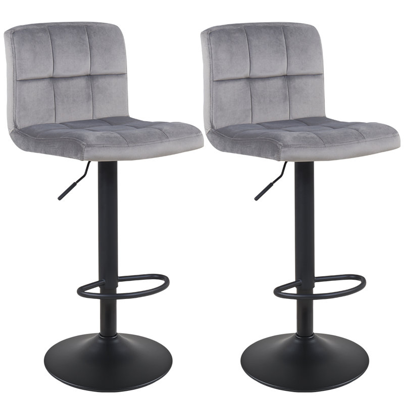 Clinger Height Adjustable Swivel Bar Stool, Grey