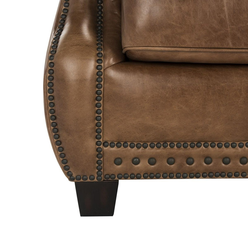 Canapé à accoudoirs roulés en cuir véritable 88 po Brayton