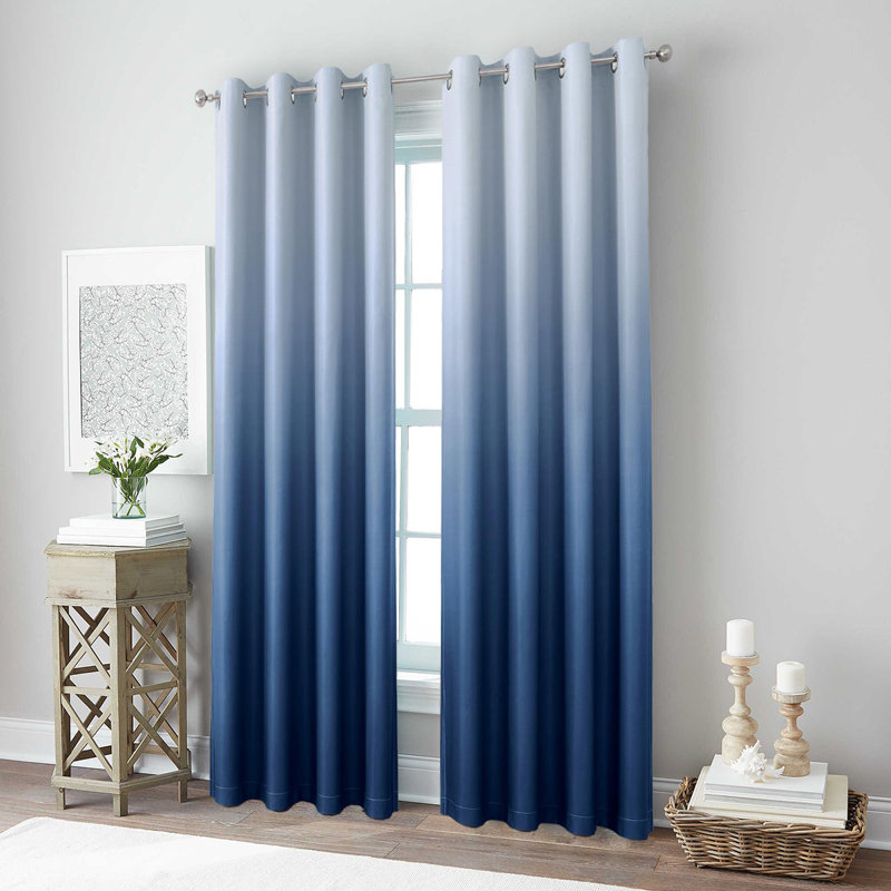 Ombre Room Darkening Curtains, 2 Panels Set, 52" W x 96" L