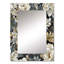 Apolonio fleur élégante gris neutre - miroir floral, miroir mural floral unique, impression d'art en métal-922646312