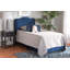 Lit à panneau tapissier en velours gris (grand)-236476774-236476775
