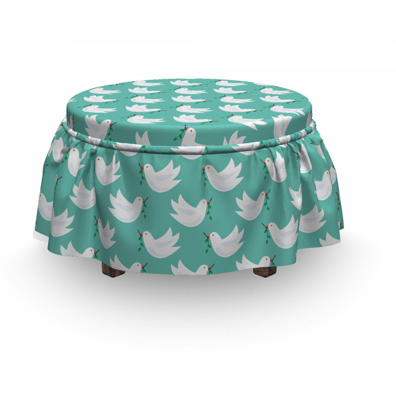 Housse pour repose-pieds doodle avec branches colombe