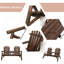 2 chaises en bois avec table, patio pour cour, terrasse, porche - siège d'extérieur confortable et captivant