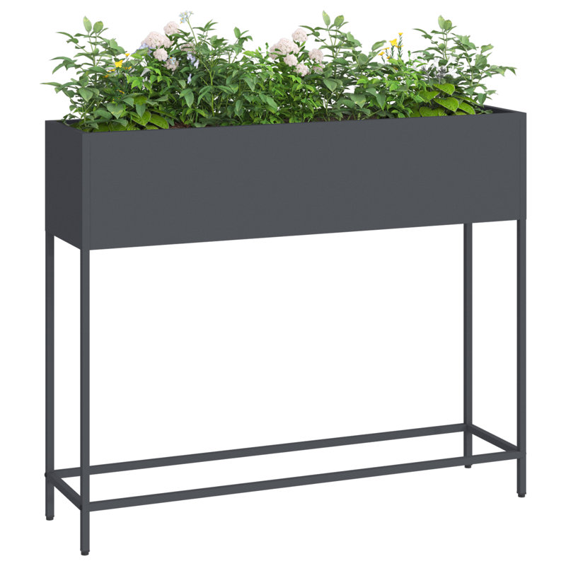 Elevated Planter, Anthracite, 82cm H x 100cm W x 26cm D