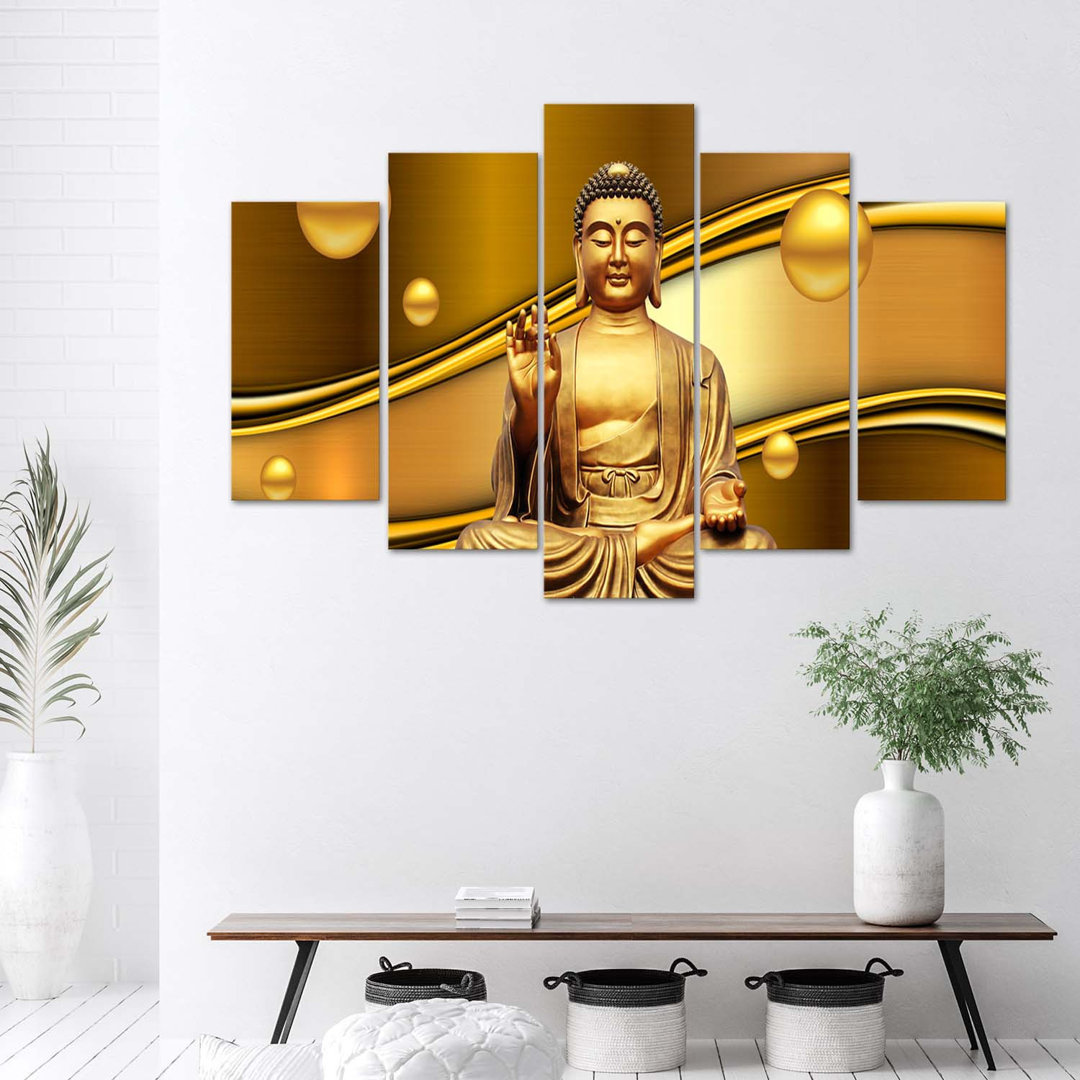 Leinwandbild Buddha Golden Feng Shui