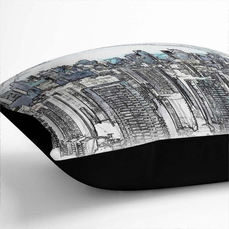 Square Cushion, 40cm H x 40cm W x 15cm D, Black