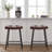 25.5''H Faux Leather Counter Stools Set of 2 for Kitchen Island, Backless Saddle Counter Height Bar Stools with Metal Frame & Footrest, Dark Brown-1316300796