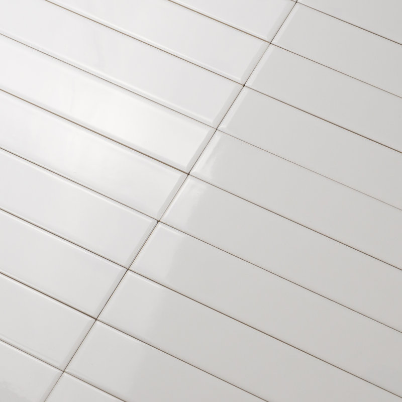 Spectre Glow Glossy 2" x 10" Subway Wall Tile,  Milk/Snow White