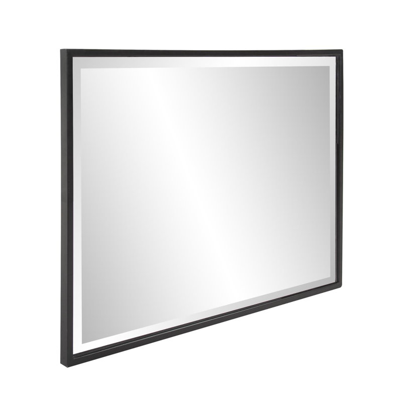 Matte Black Rectangle Metal Mirror