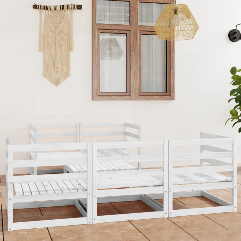 Dyle Solid Wood 5 - Person Seating Group, White