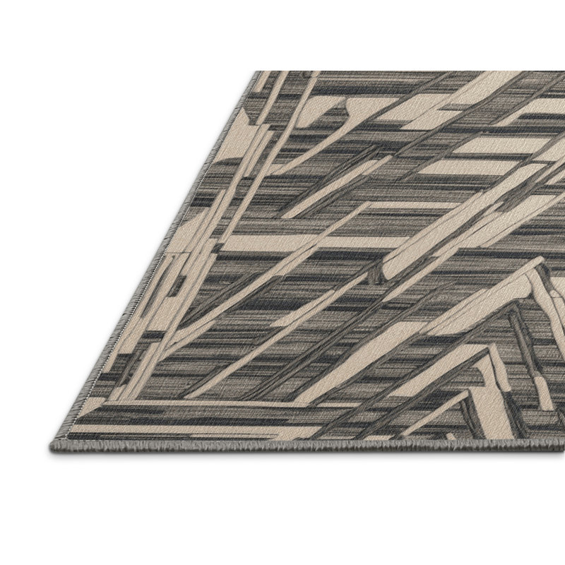  Tapis bord de mer lavable à motif géométrique Elite, Carré 4 pi