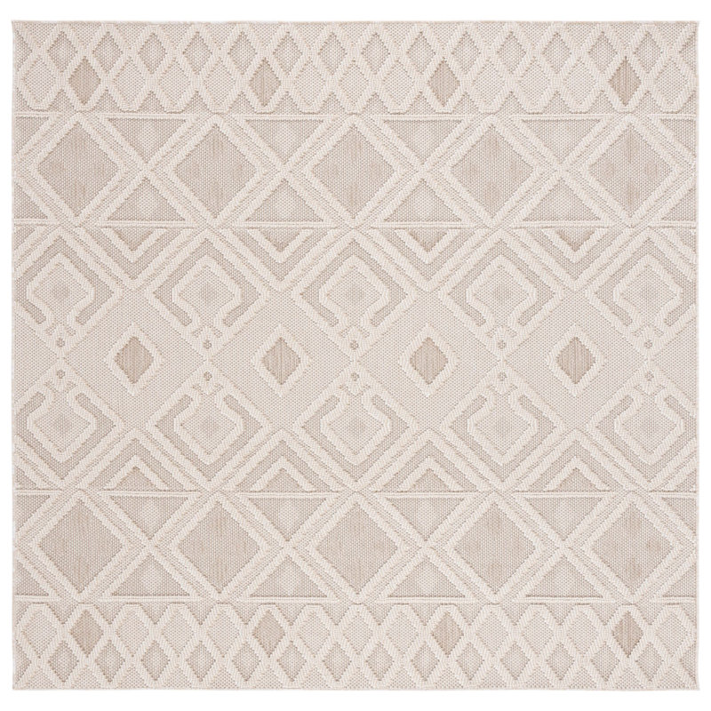 Dennishia Performance Geometric Rug, Square 6'7"