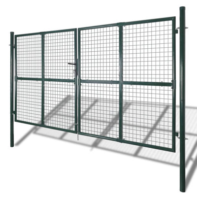 Clôture à double porte vidaXL 118,1 x 59,1 po en acier thermolaqué