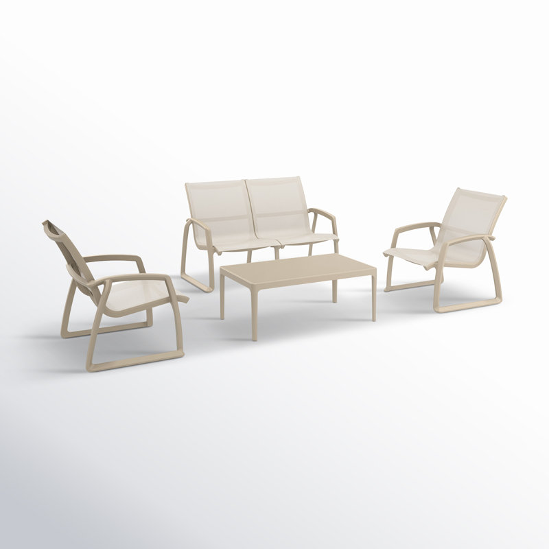 Farrah 4 - Person Patio Conversation Set, Taupe