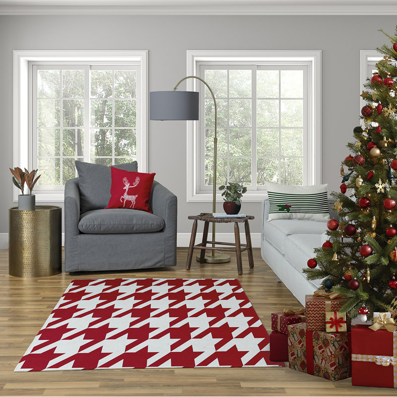 Reversible Throw Pillow, 16" x 16", Red