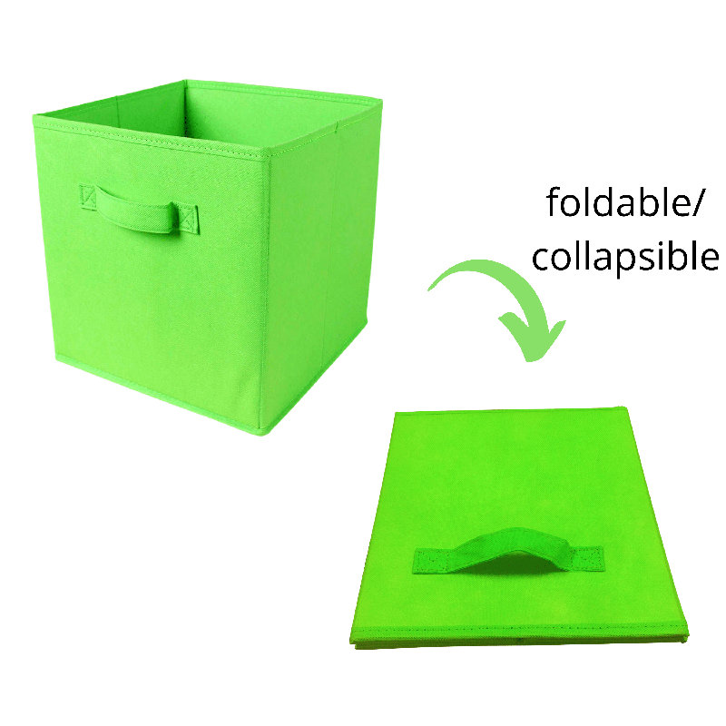 Cube ou bac en tissu pliable, Vert clair