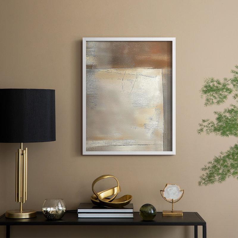 «Abstract Abstract», reproduction encadrée - prête à être accrochée - fabriquée aux États-Unis, H 14 po x l 11 po, Blanc