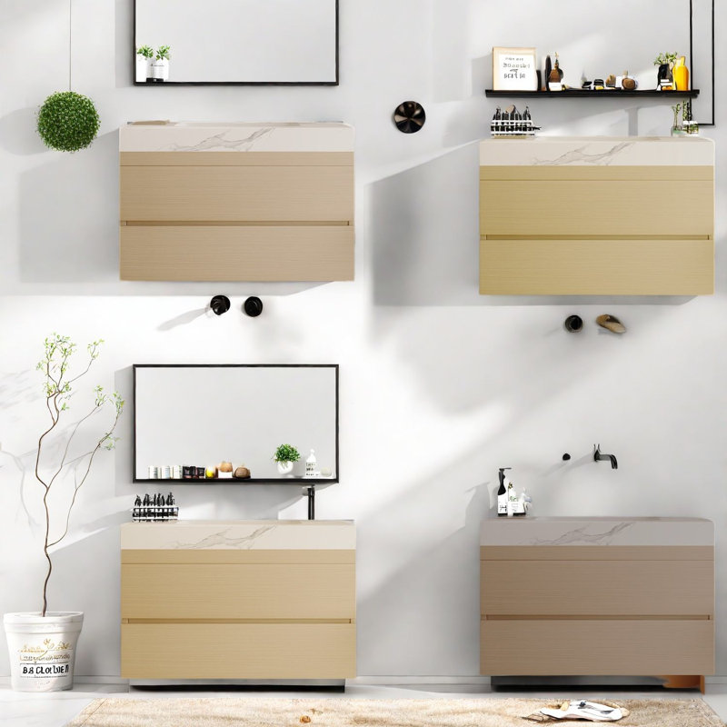 Meuble-lavabo peu encombrant (doit inclure le meuble-lavabo et le lavabo) avec rangement
