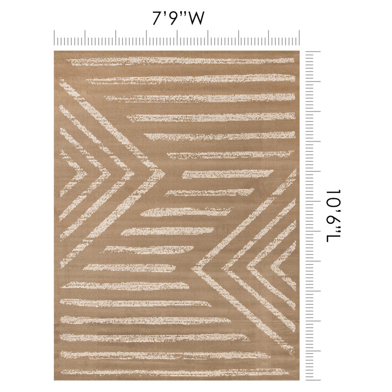 Tapis brun crème Fresno, Rectangle 7 pi 9 po x 10 pi 6 po