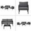 Ensemble de conversation pour patio, ensemble de mobilier modulaire d'extérieur pour le patio avec table basse carrée, siège profond à coussin épais imperméable pour porche, balcon-505434983